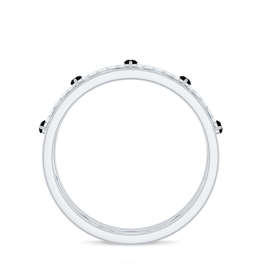 Certified Lab Grown Black and White Diamond Infinity Band Ring