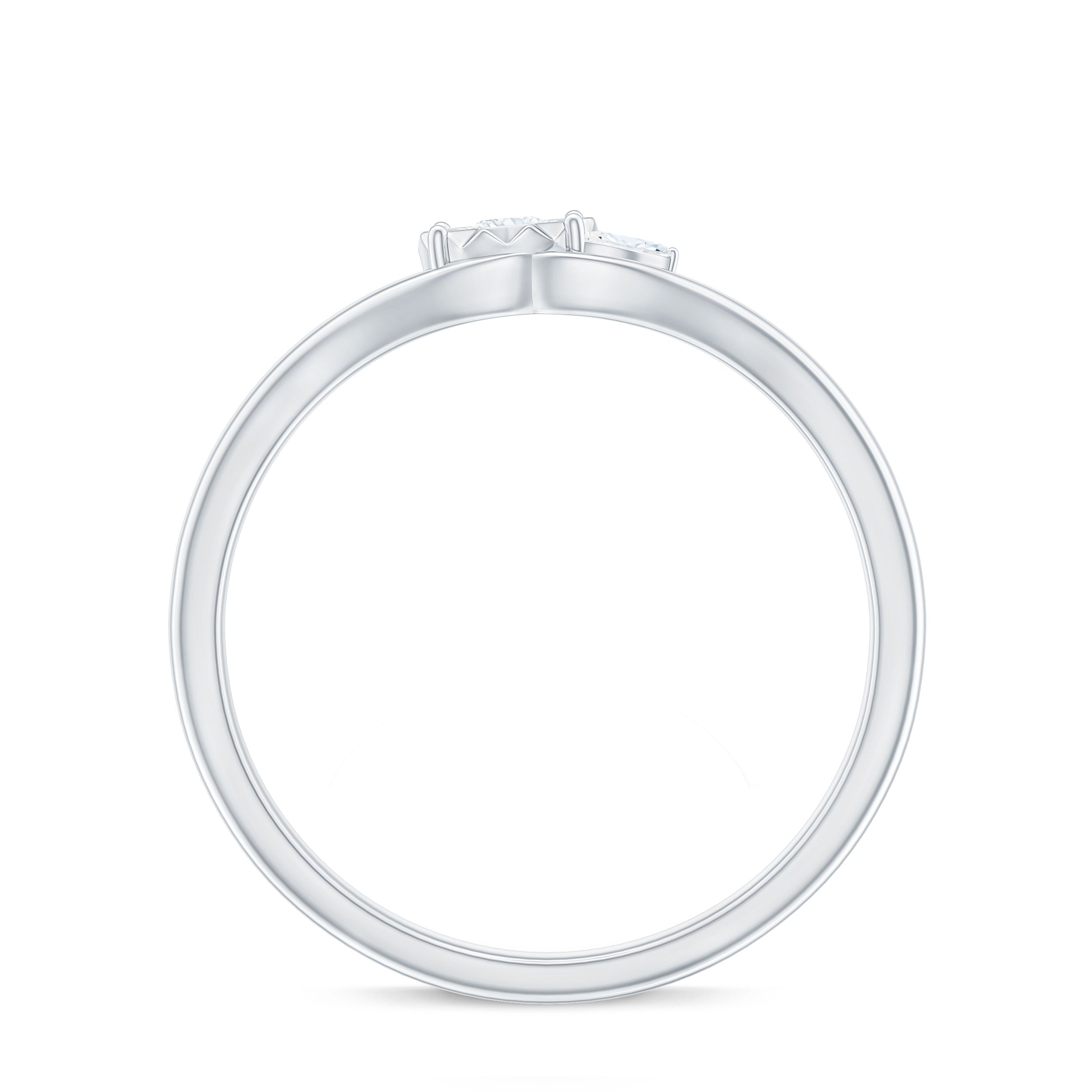 Certified Real Diamond Curved Promise Ring