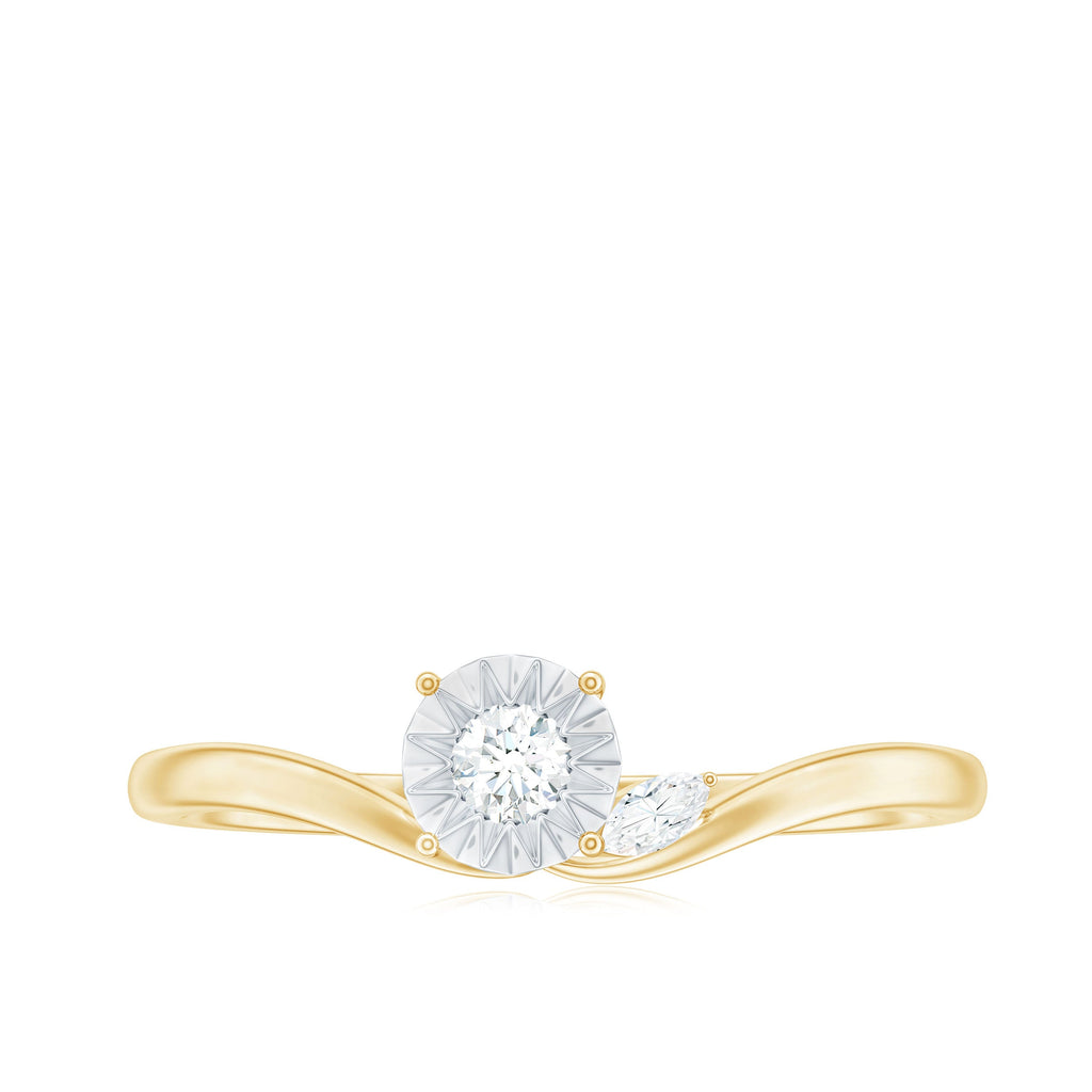 Certified Real Diamond Curved Promise Ring