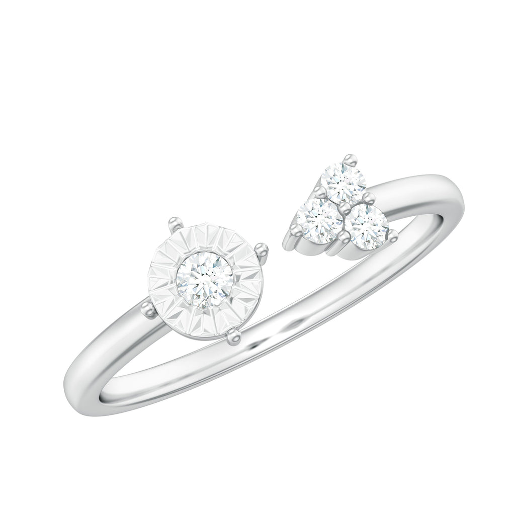 Certified Natural Diamond Cuff Ring for Women