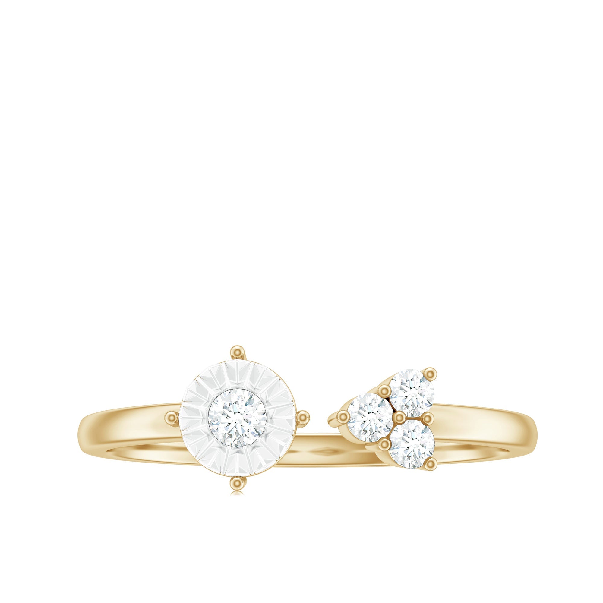 Certified Natural Diamond Cuff Ring for Women