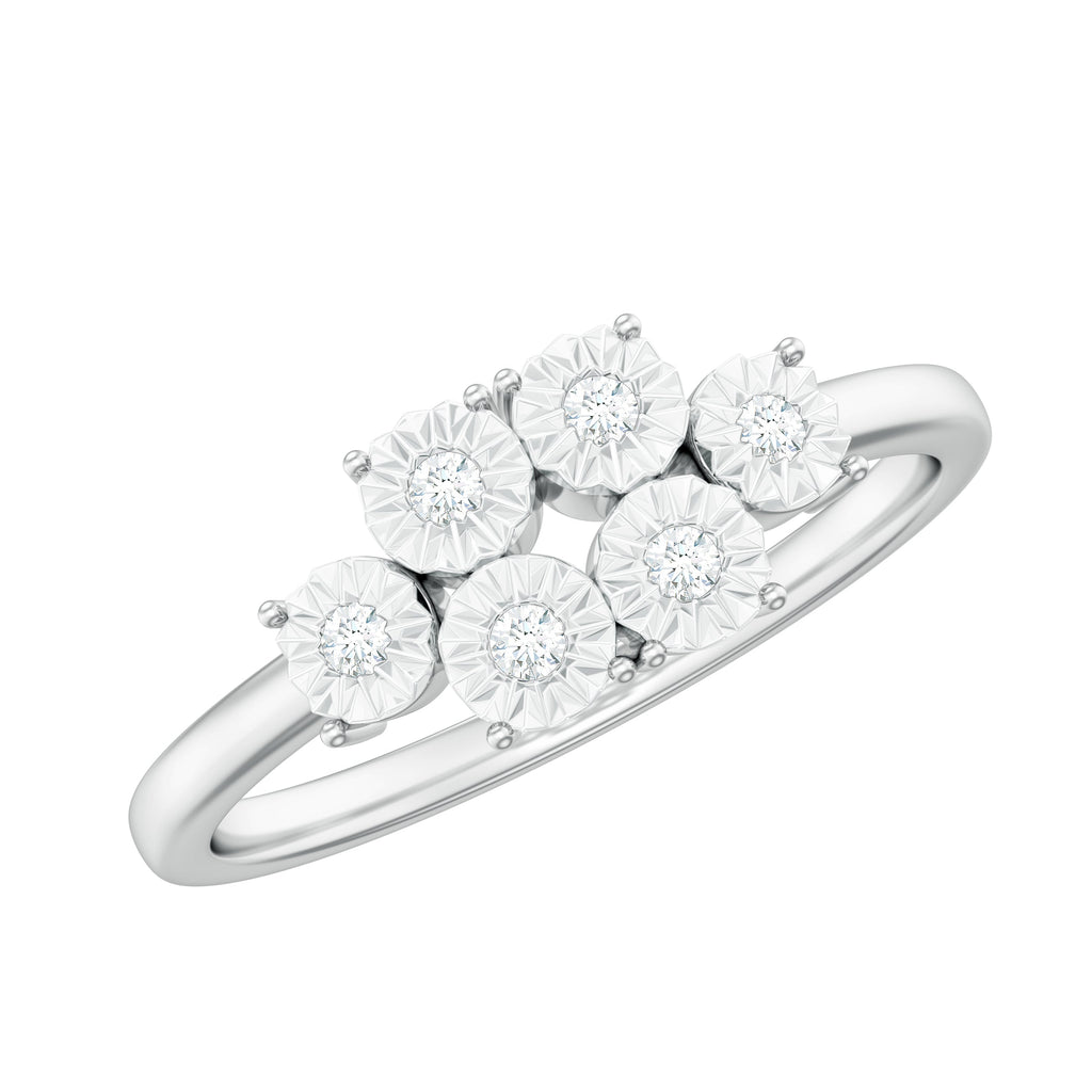 Natural Diamond Cluster Promise Ring for Women