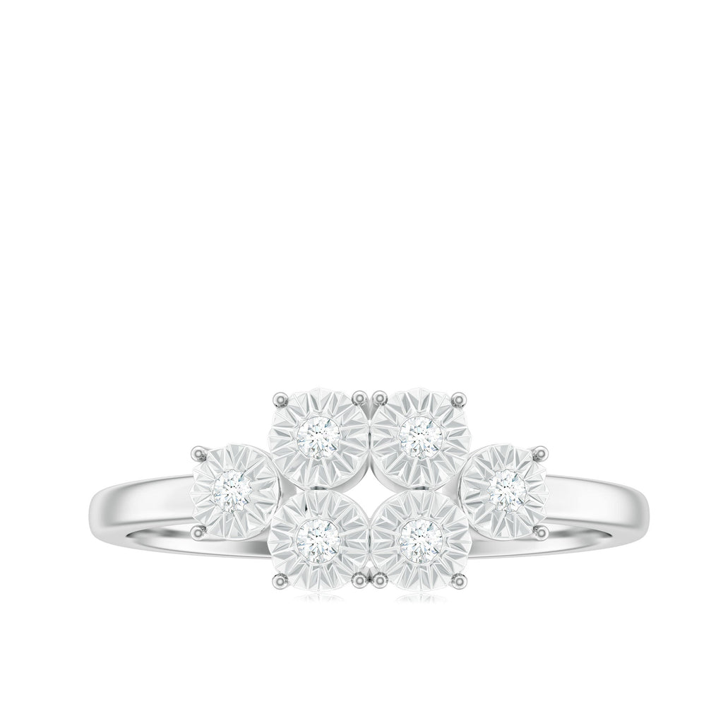 Natural Diamond Cluster Promise Ring for Women