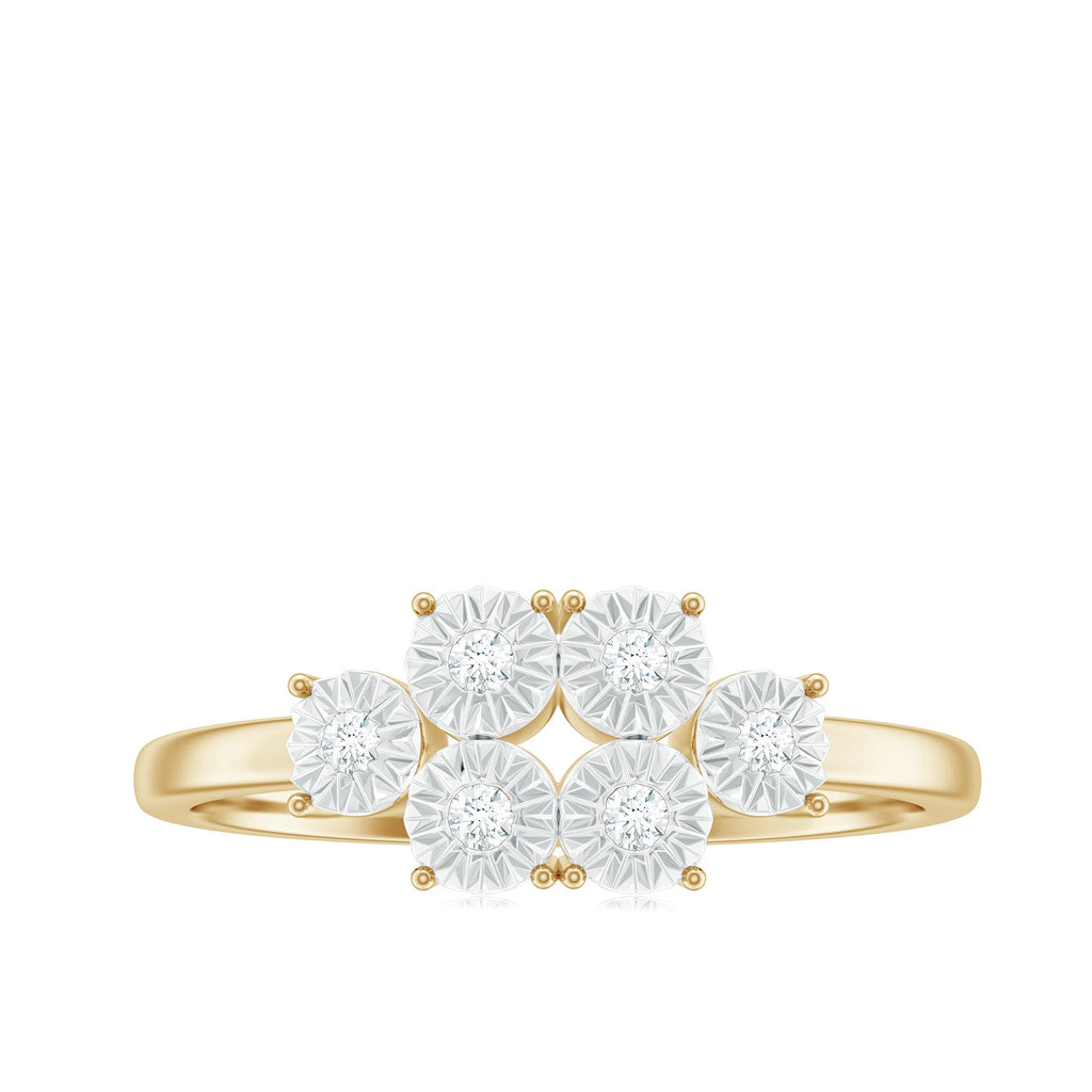 Natural Diamond Cluster Promise Ring for Women