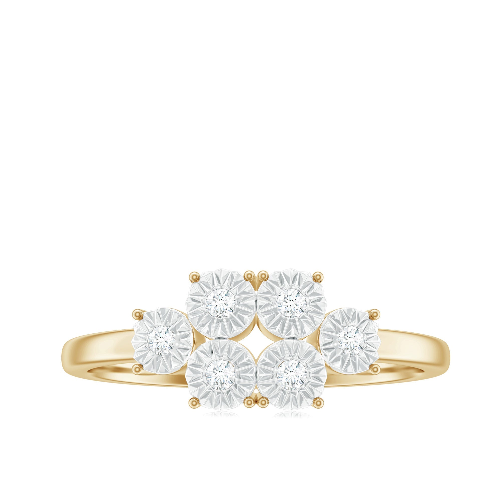 Natural Diamond Cluster Promise Ring for Women