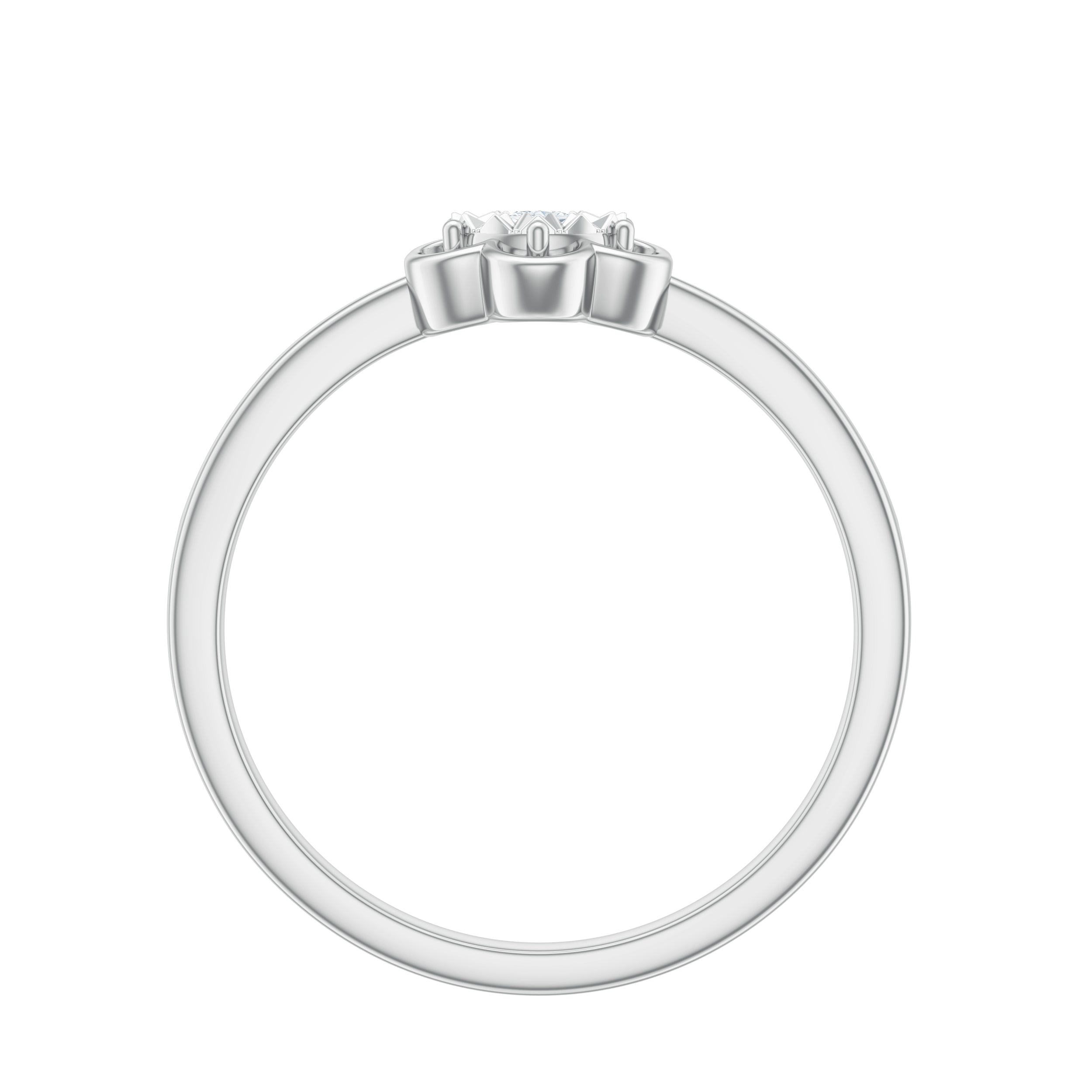 Miracle Plate Real Diamond Flower Promise Ring