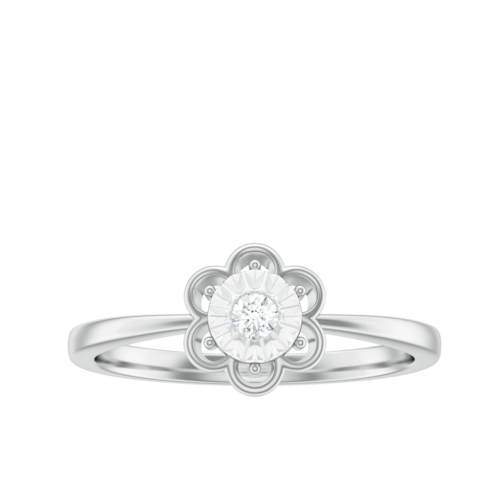 Miracle Plate Real Diamond Flower Promise Ring