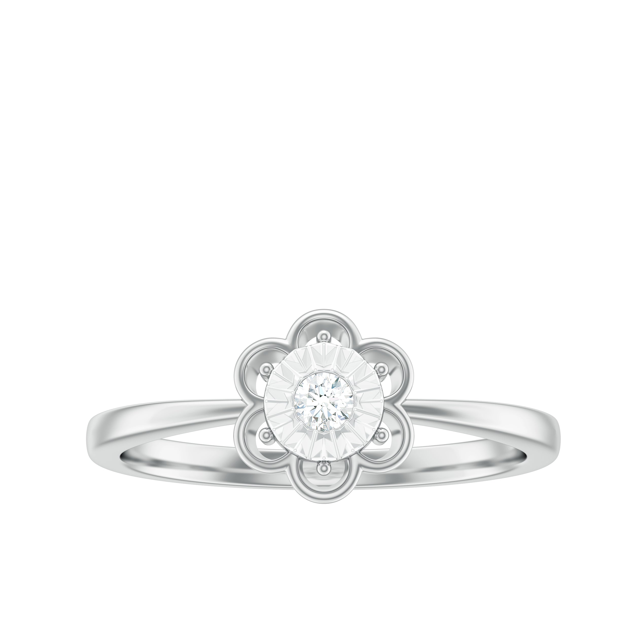 Miracle Plate Real Diamond Flower Promise Ring