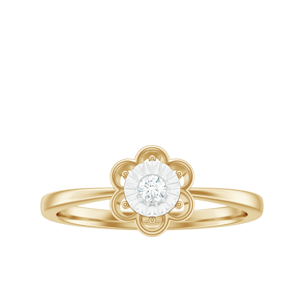 Miracle Plate Real Diamond Flower Promise Ring