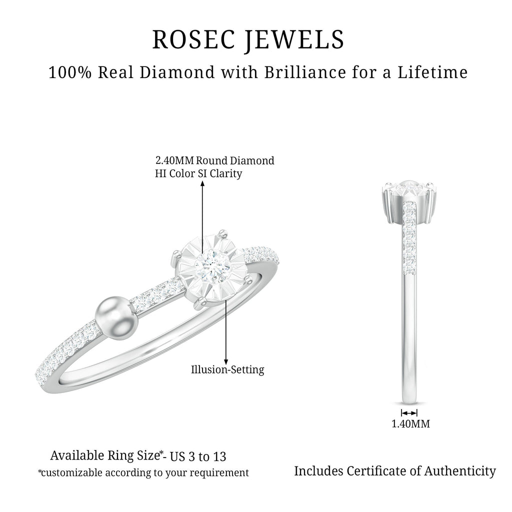 Certified Real Diamond Promise Ring for Valentines