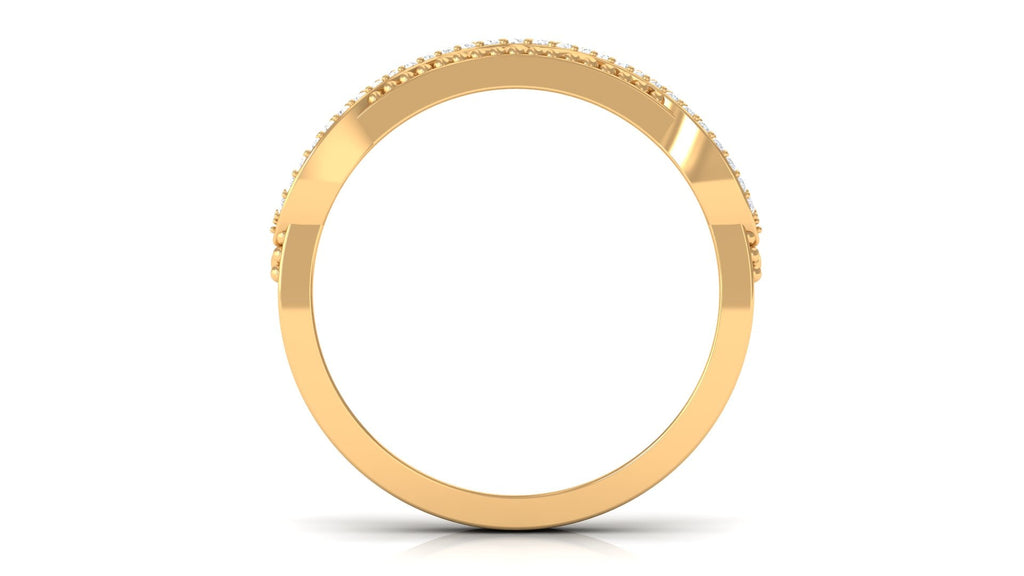 Vintage Inspired Real Diamond Wedding Band