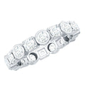 Round Moissanite Eternity Wedding Band with Certificate