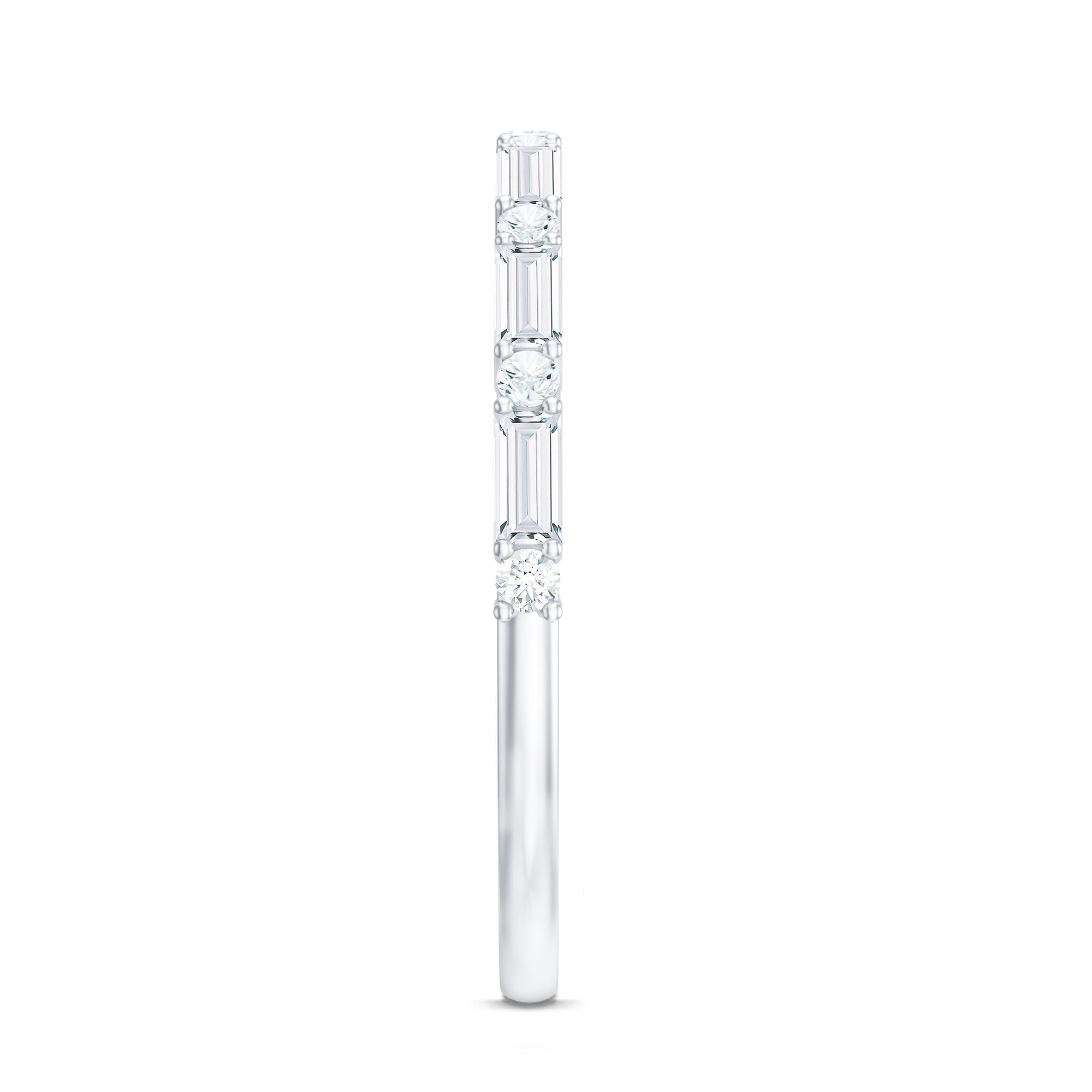 Minimalist Moissanite Stackable Wedding Ring for Women