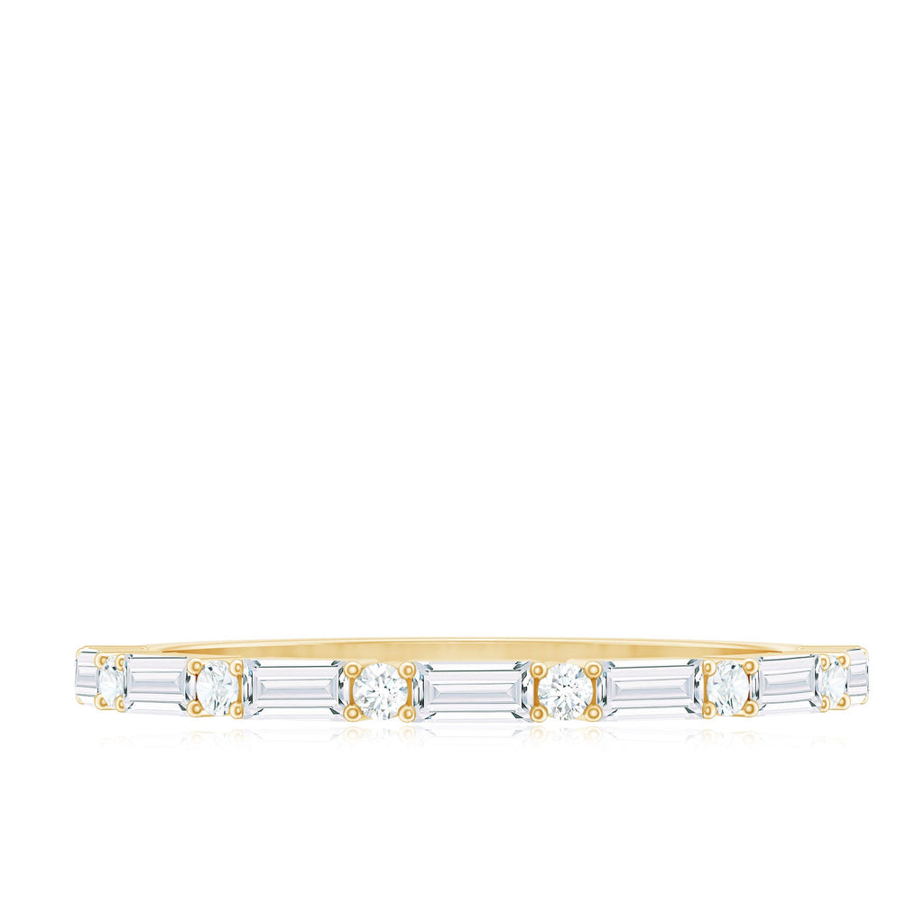 Minimalist Moissanite Stackable Wedding Ring for Women