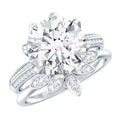 Cubic Zirconia Floral Inspired Wedding Ring Set For Women