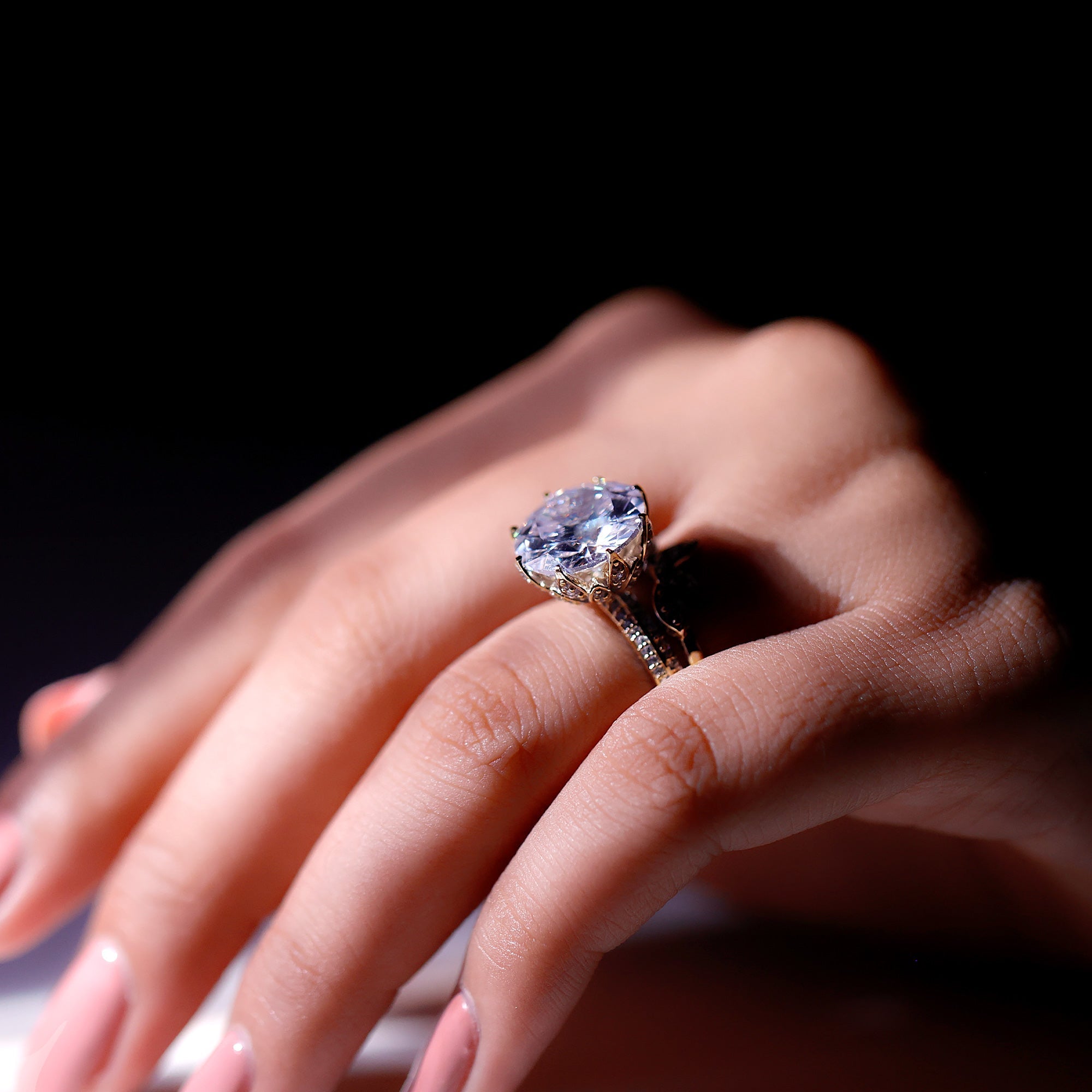 Cubic Zirconia Floral Inspired Wedding Ring Set For Women