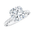 Cushion Cut Zircon Engagement Ring with Side Stones