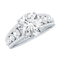 Round Cubic Zirconia Engagement Ring with Side Stones