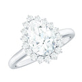 1.4 Carat Cubic Zirconia Teardrop Halo Engagement Ring