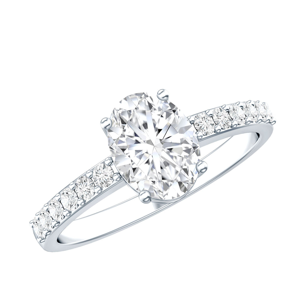 Certified 1 Carat Lab Grown Diamond Oval Engagement Ring