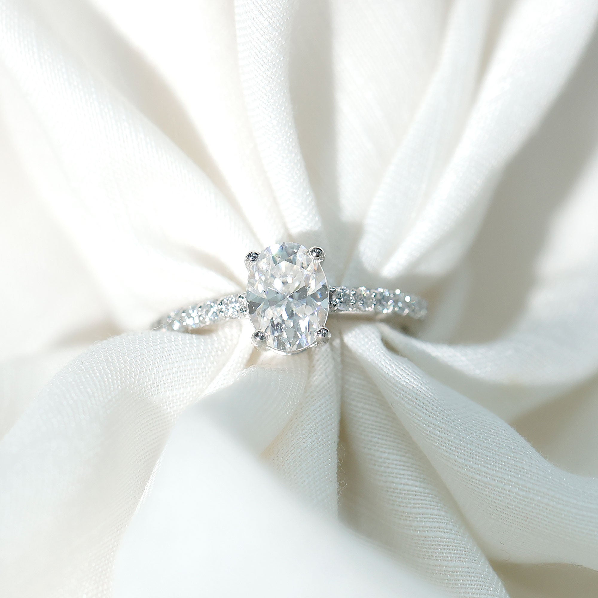 Certified 1 Carat Lab Grown Diamond Oval Engagement Ring
