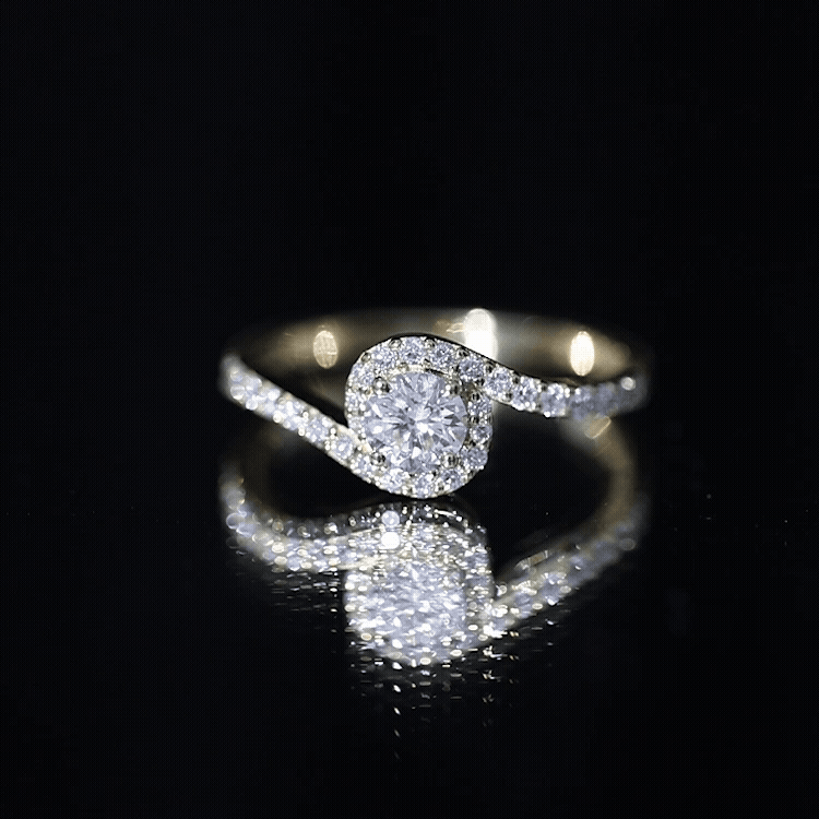 Certified 5 MM Lab Grown Diamond Bypass Engagement Ring
