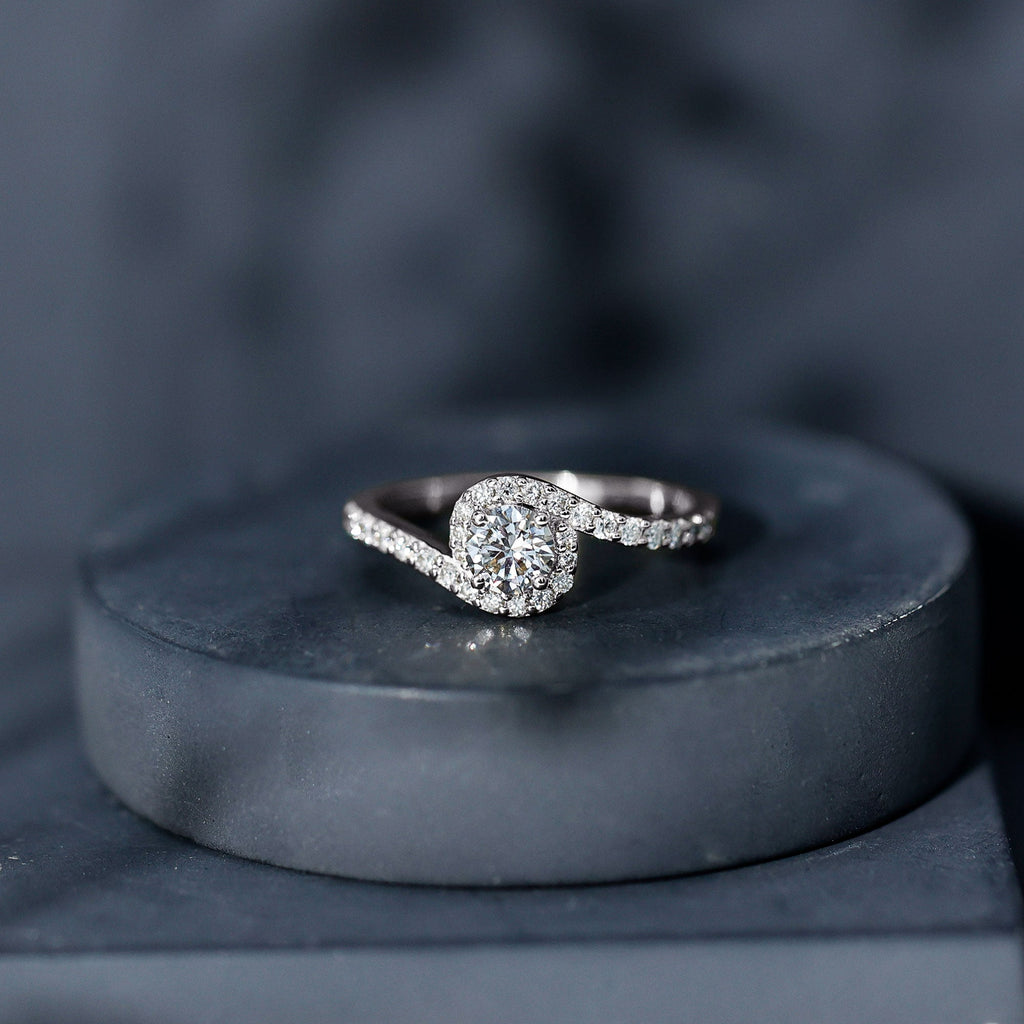 Certified 5 MM Lab Grown Diamond Bypass Engagement Ring