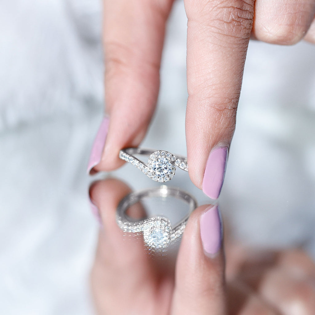 Certified 5 MM Lab Grown Diamond Bypass Engagement Ring