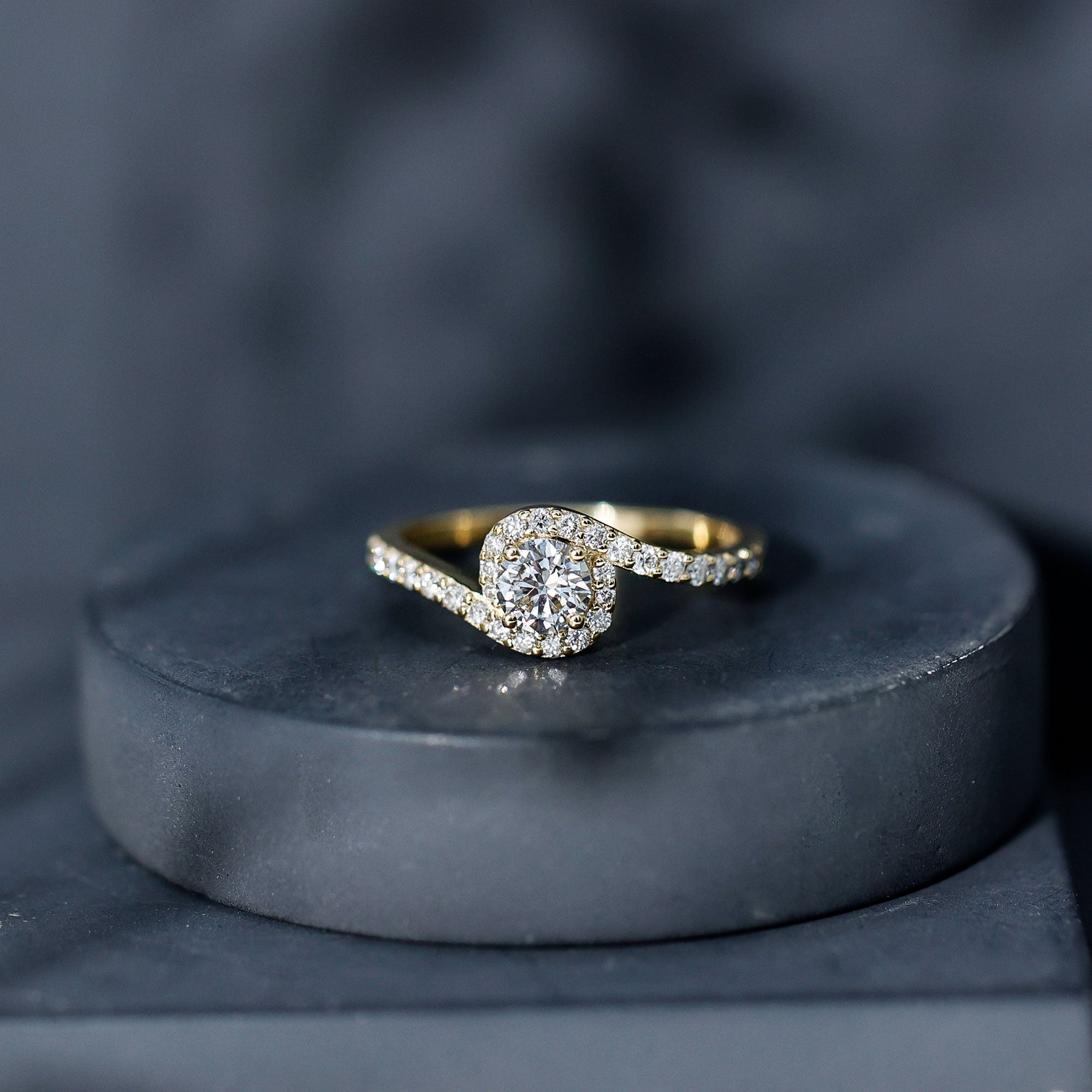 Certified 5 MM Lab Grown Diamond Bypass Engagement Ring