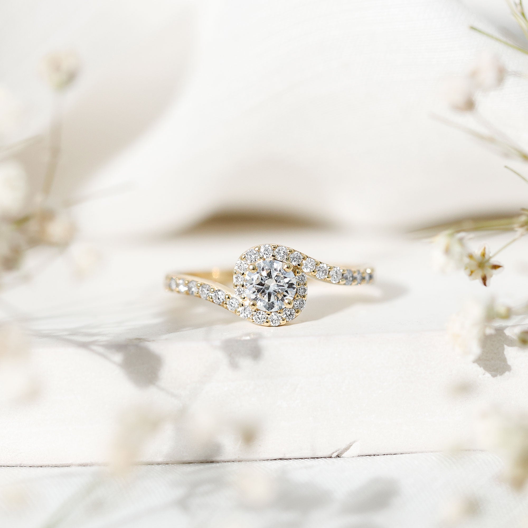 Certified 5 MM Lab Grown Diamond Bypass Engagement Ring