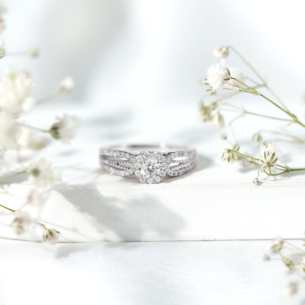 Certified Lab Grown Diamond Vintage Style Engagement Ring