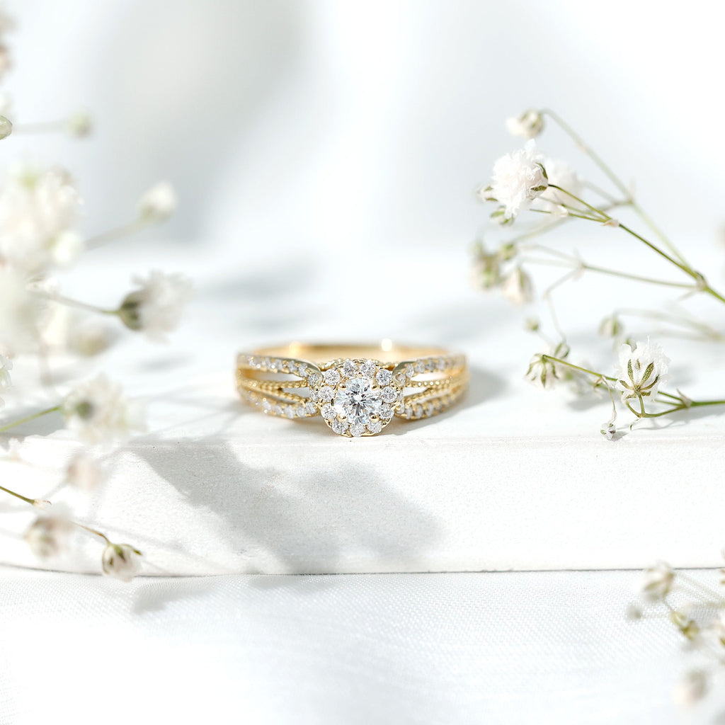 Certified Lab Grown Diamond Vintage Style Engagement Ring