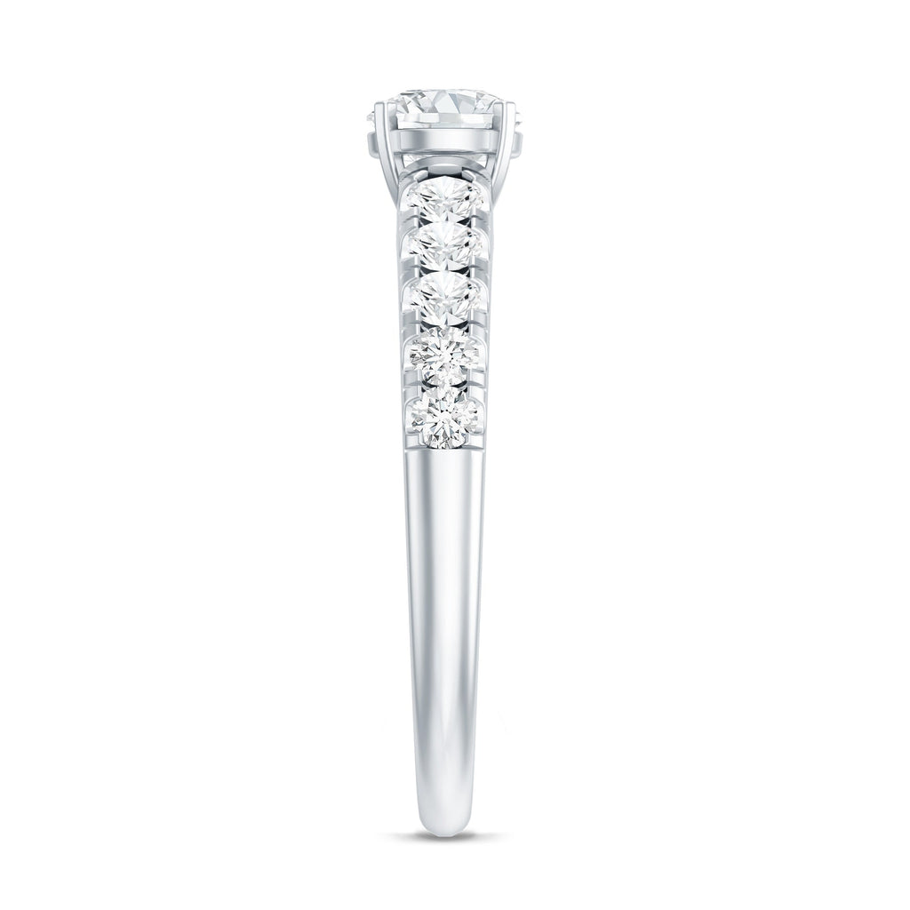 Lab Grown Diamond Classic Engagement Ring With Side Stones