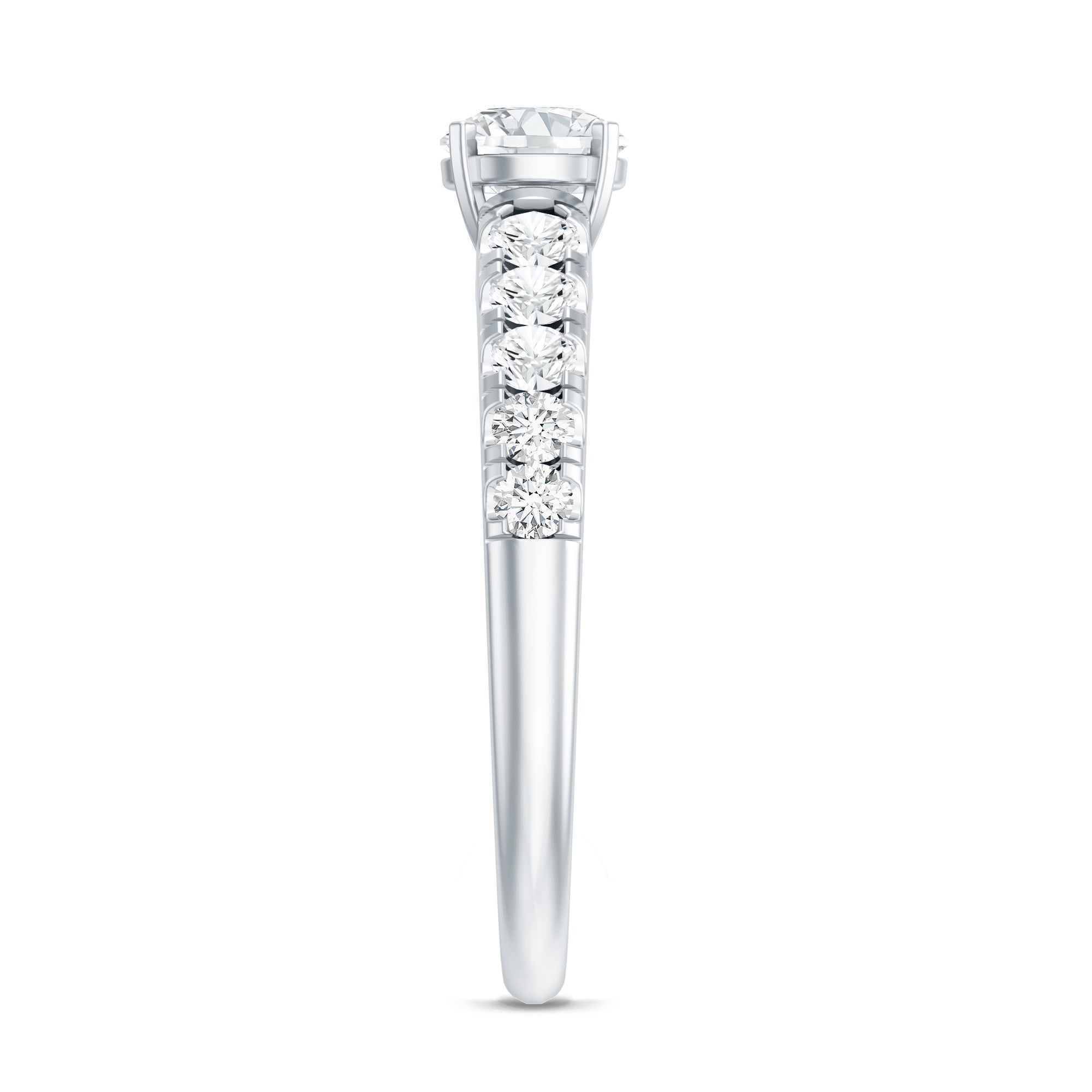 Lab Grown Diamond Classic Engagement Ring With Side Stones