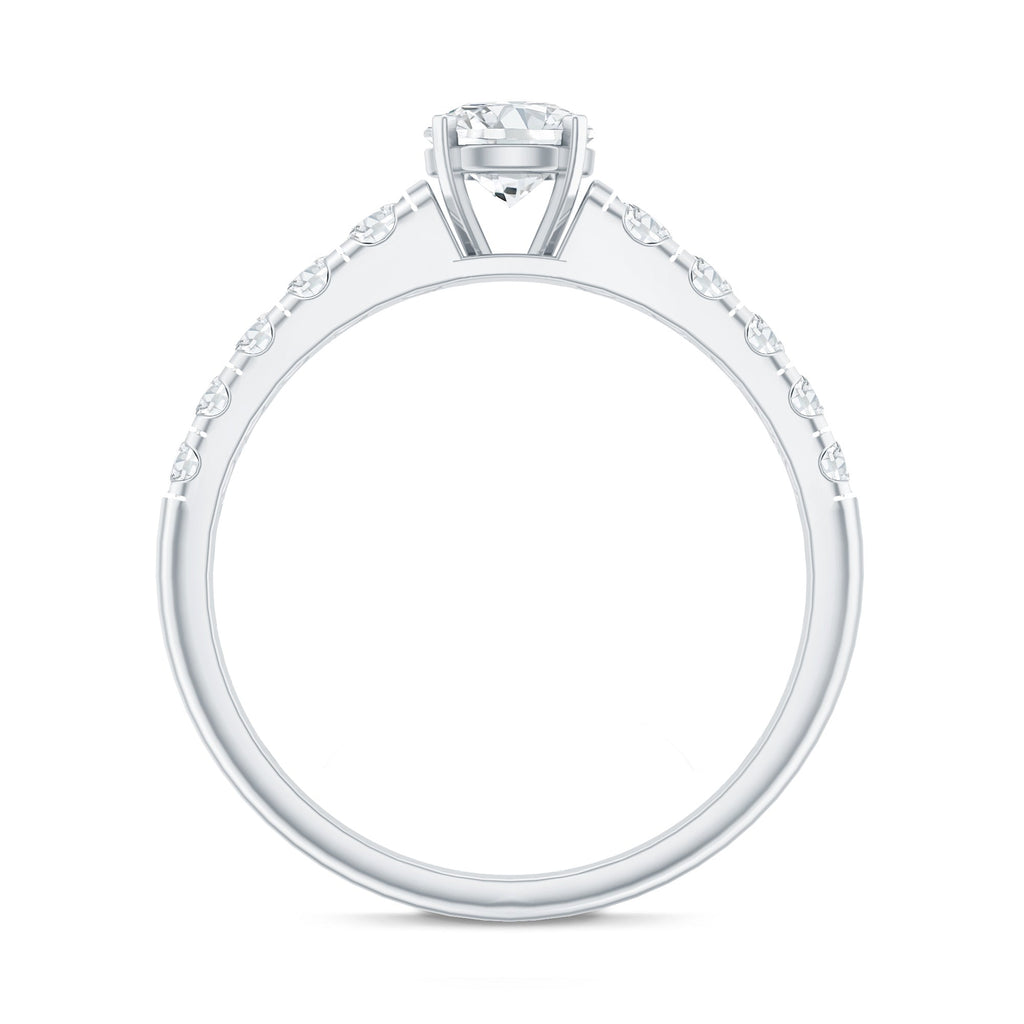 Lab Grown Diamond Classic Engagement Ring With Side Stones