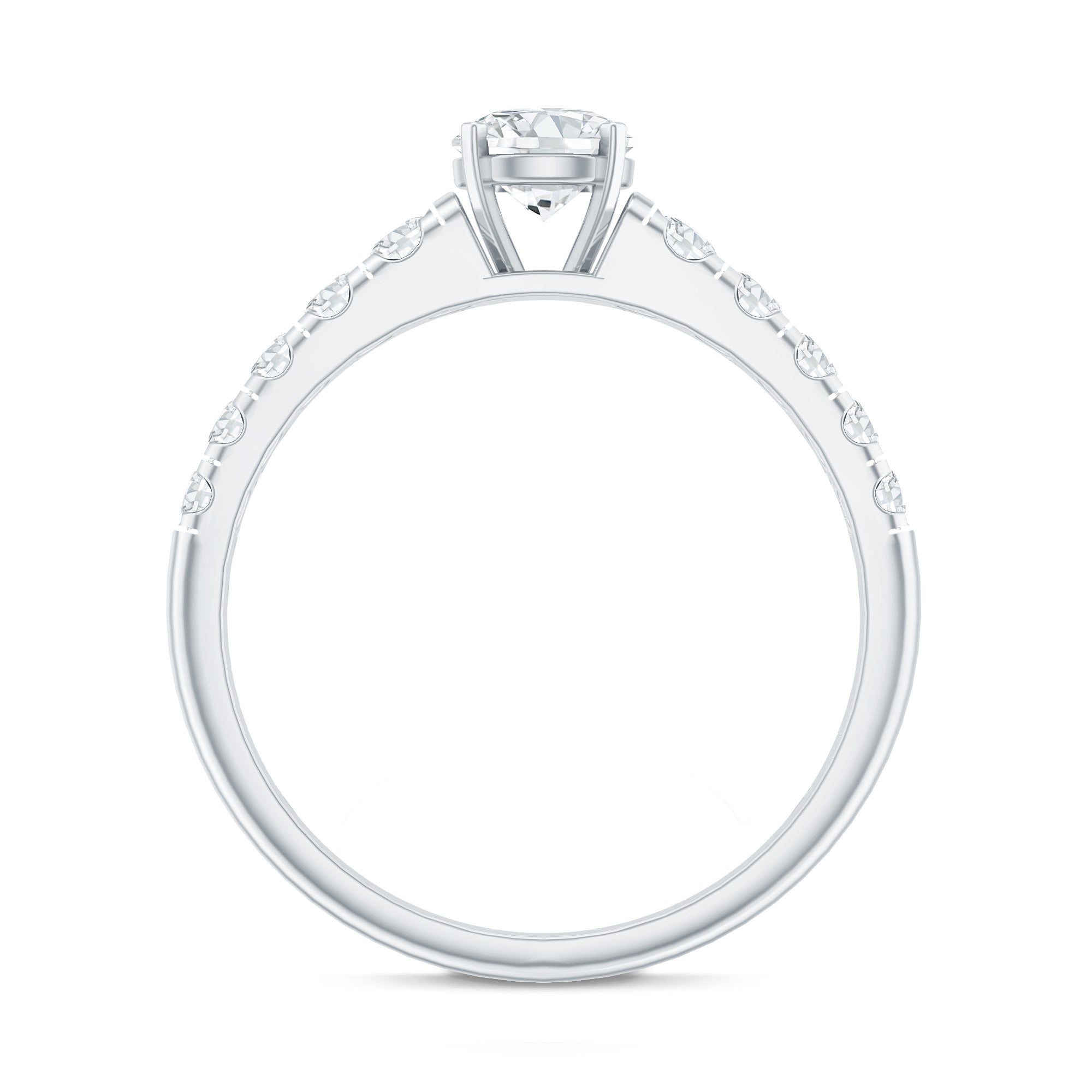 Lab Grown Diamond Classic Engagement Ring With Side Stones
