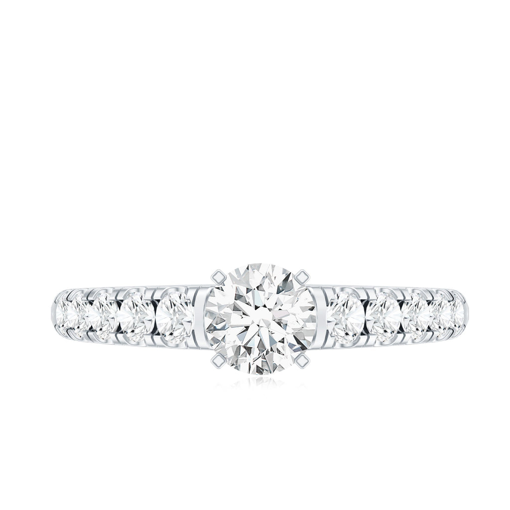 Lab Grown Diamond Classic Engagement Ring With Side Stones