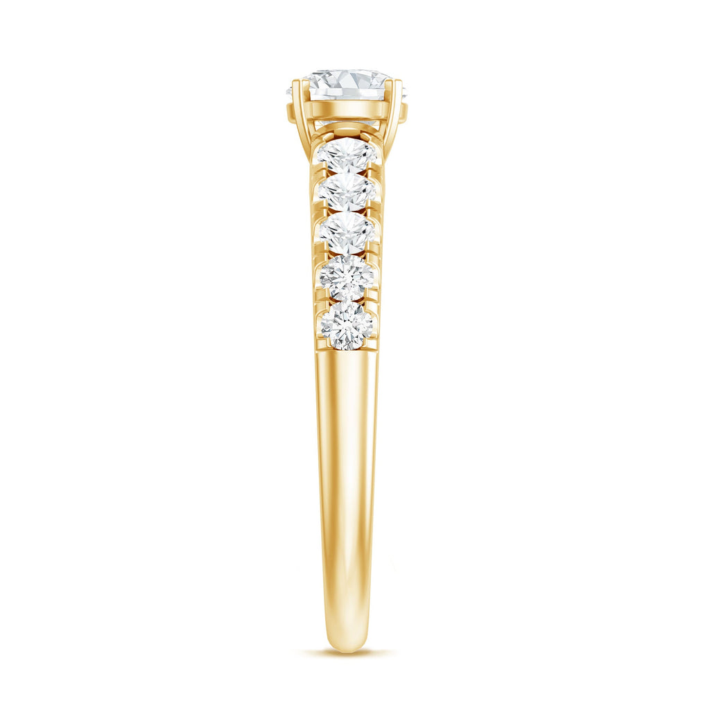 Lab Grown Diamond Classic Engagement Ring With Side Stones