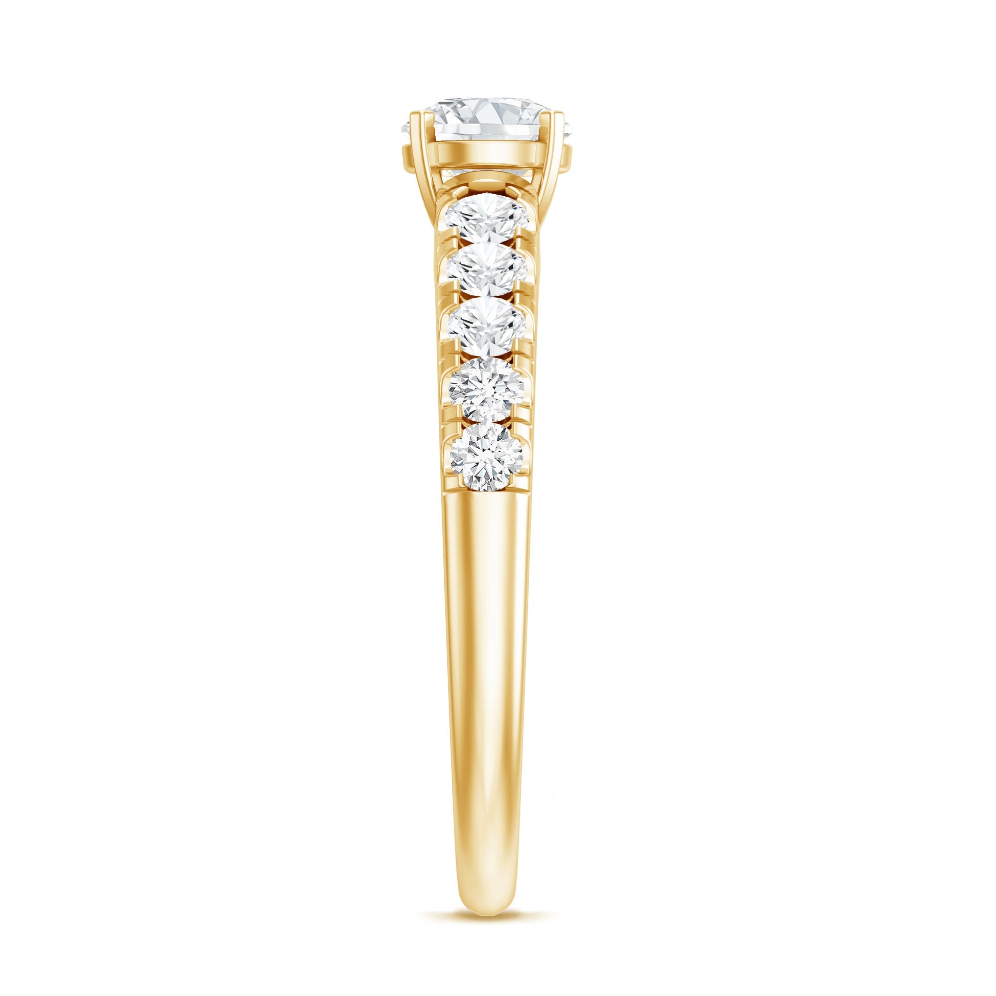 Lab Grown Diamond Classic Engagement Ring With Side Stones