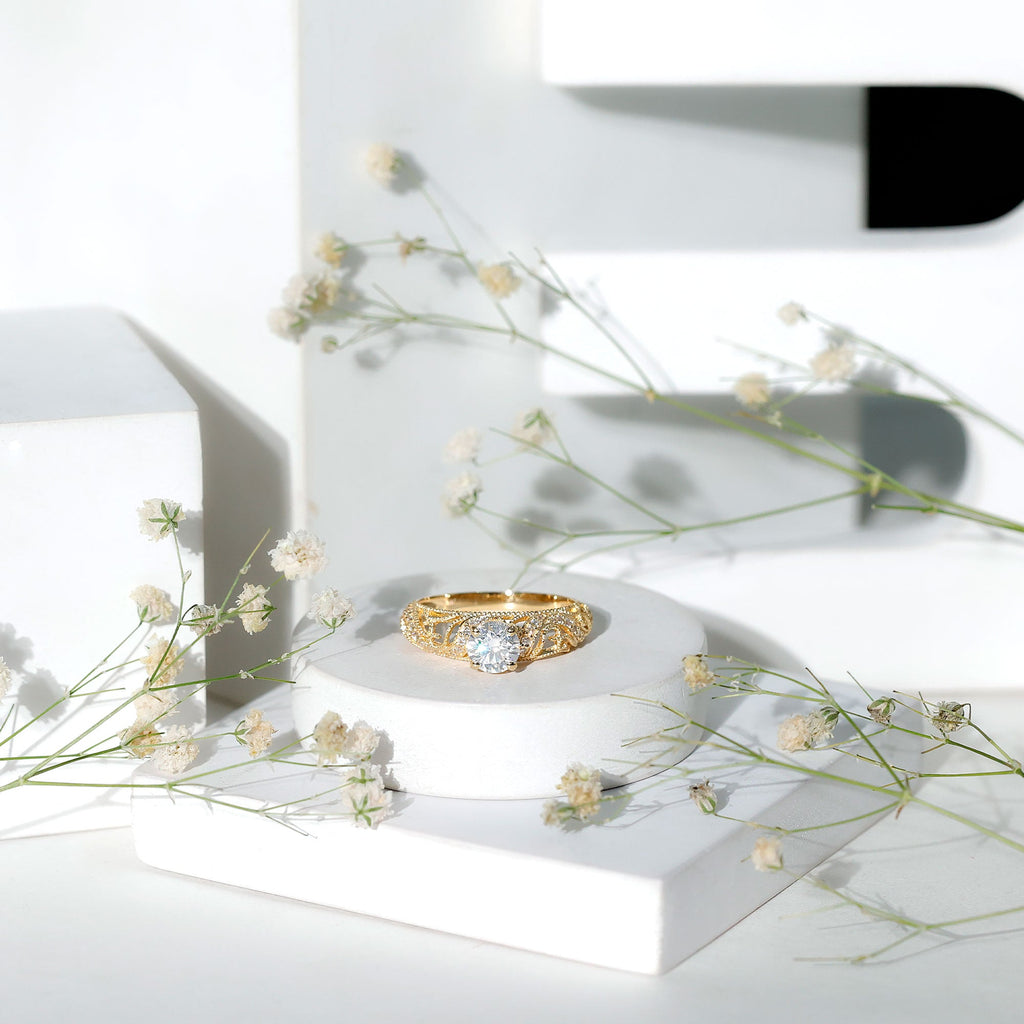 Certified 6 MM Lab Grown Diamond Designer Engagement Ring