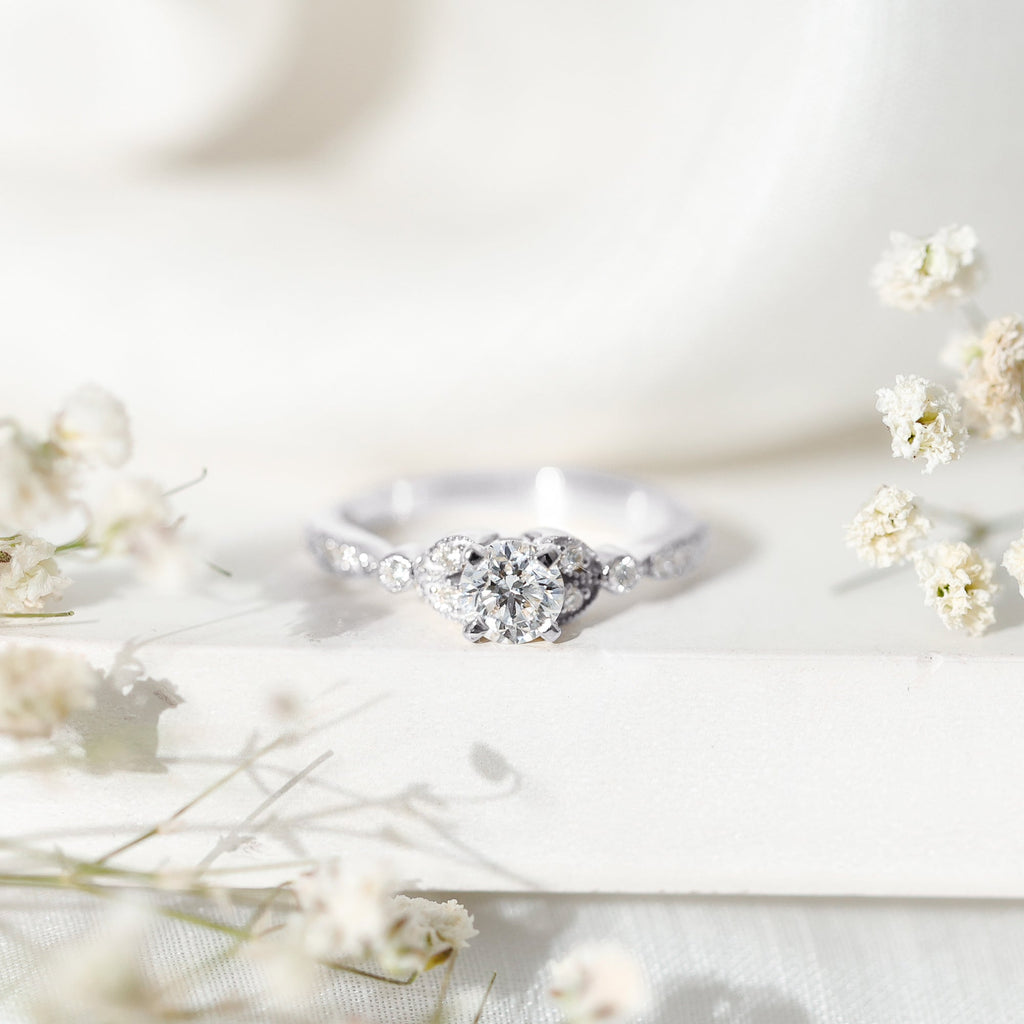 Certified Lab Grown Diamond Minimal Engagement Ring