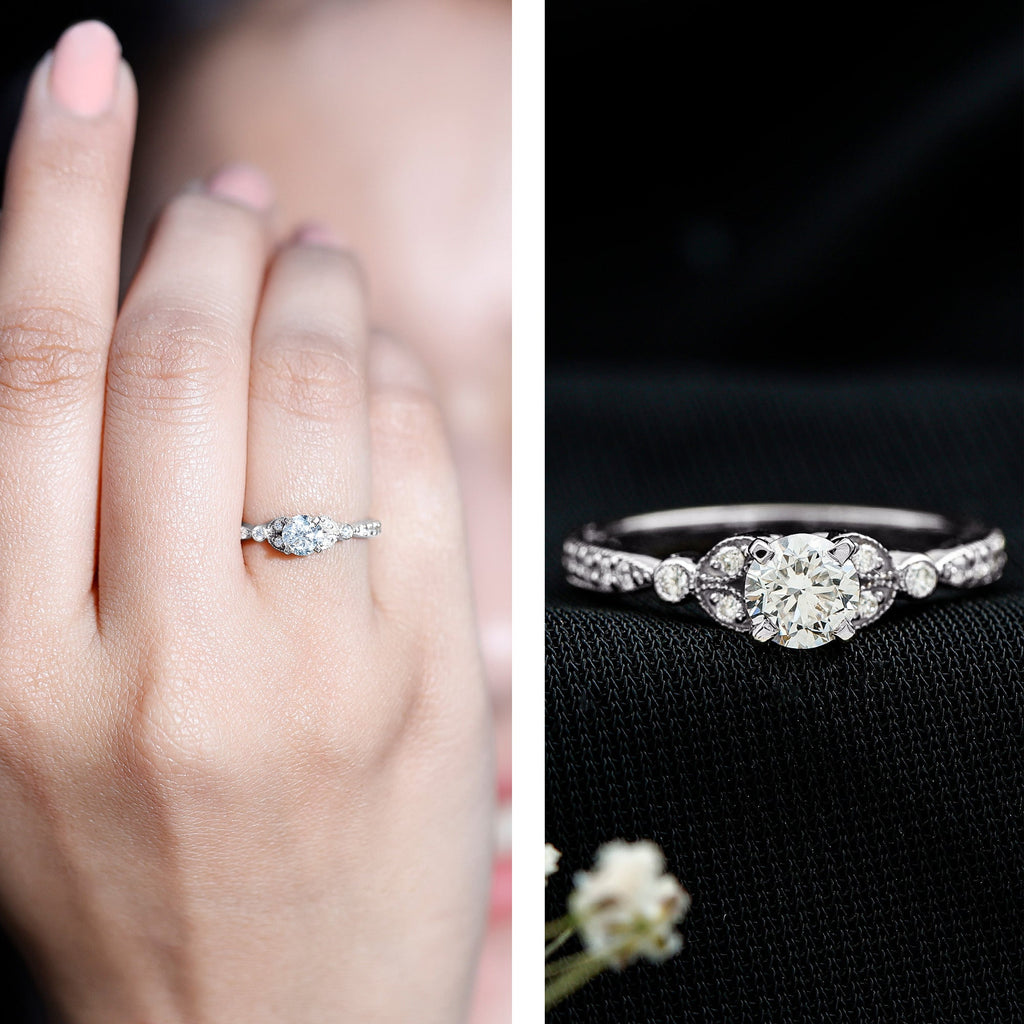 Certified Lab Grown Diamond Minimal Engagement Ring