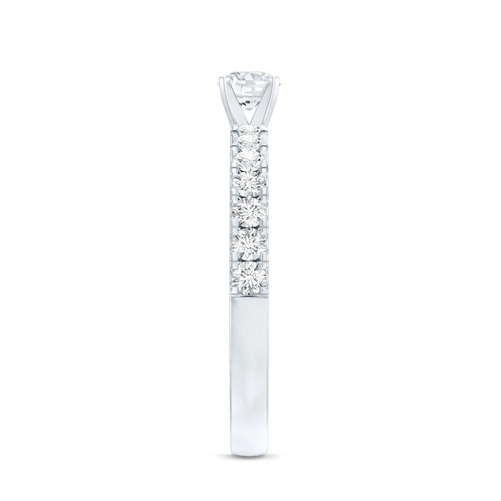 Certified Lab Grown Diamond Engagement Ring with Side Stones
