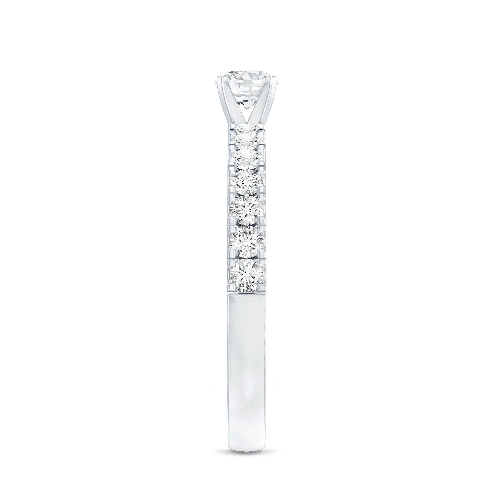 Certified Lab Grown Diamond Engagement Ring with Side Stones