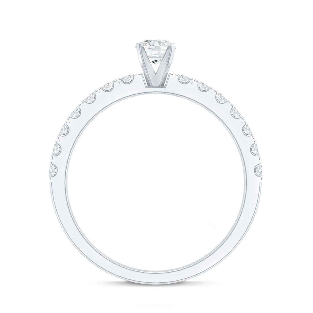 Certified Lab Grown Diamond Engagement Ring with Side Stones