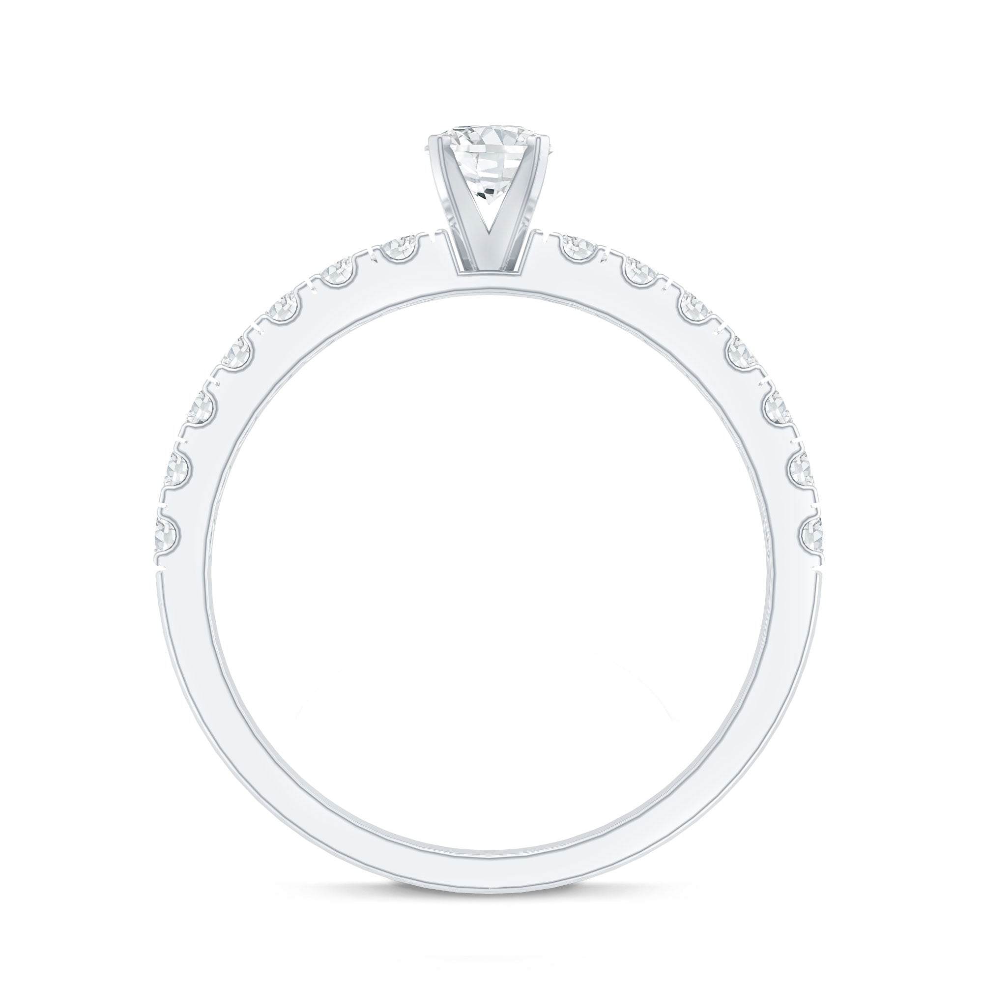 Certified Lab Grown Diamond Engagement Ring with Side Stones