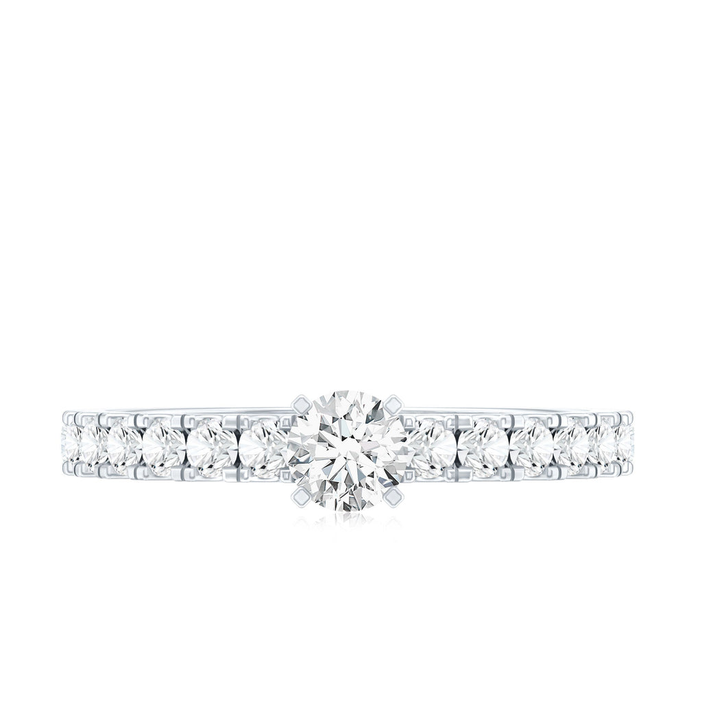 Certified Lab Grown Diamond Engagement Ring with Side Stones