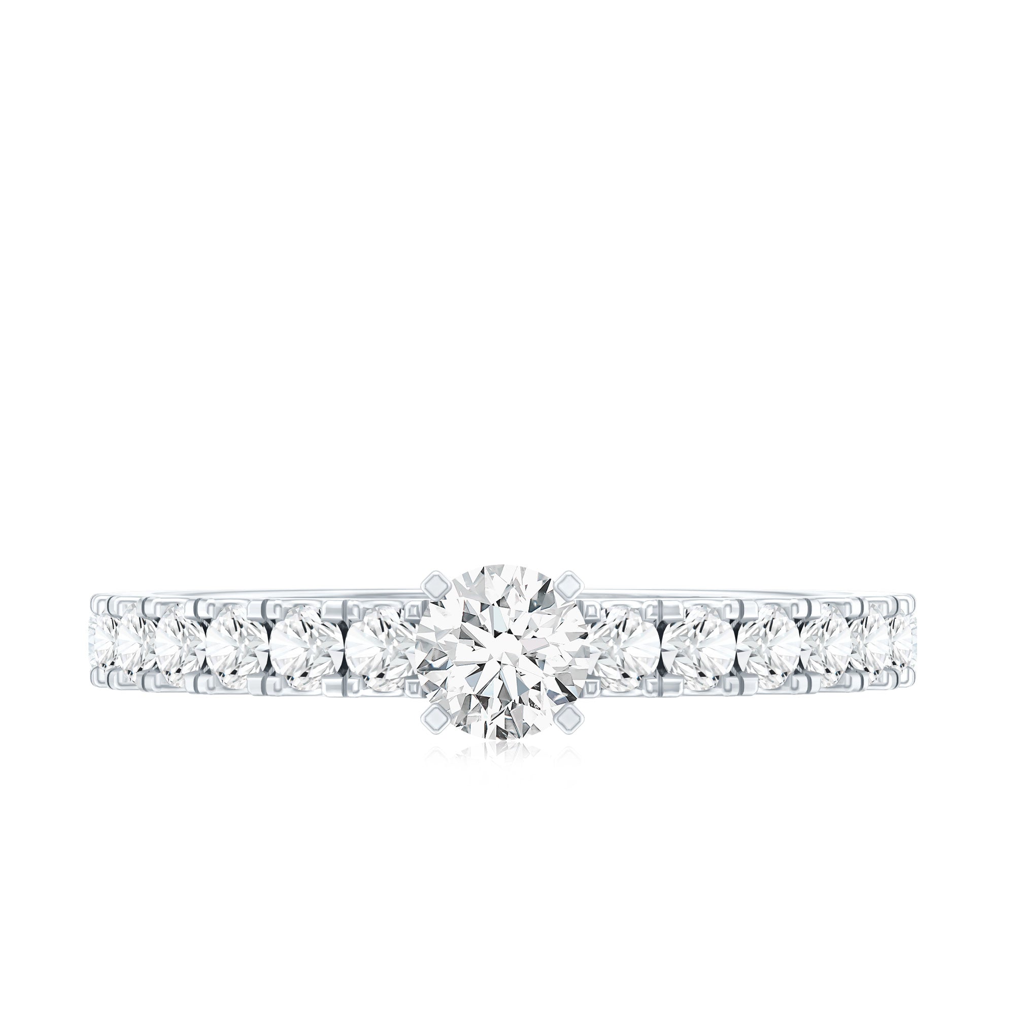 Certified Lab Grown Diamond Engagement Ring with Side Stones