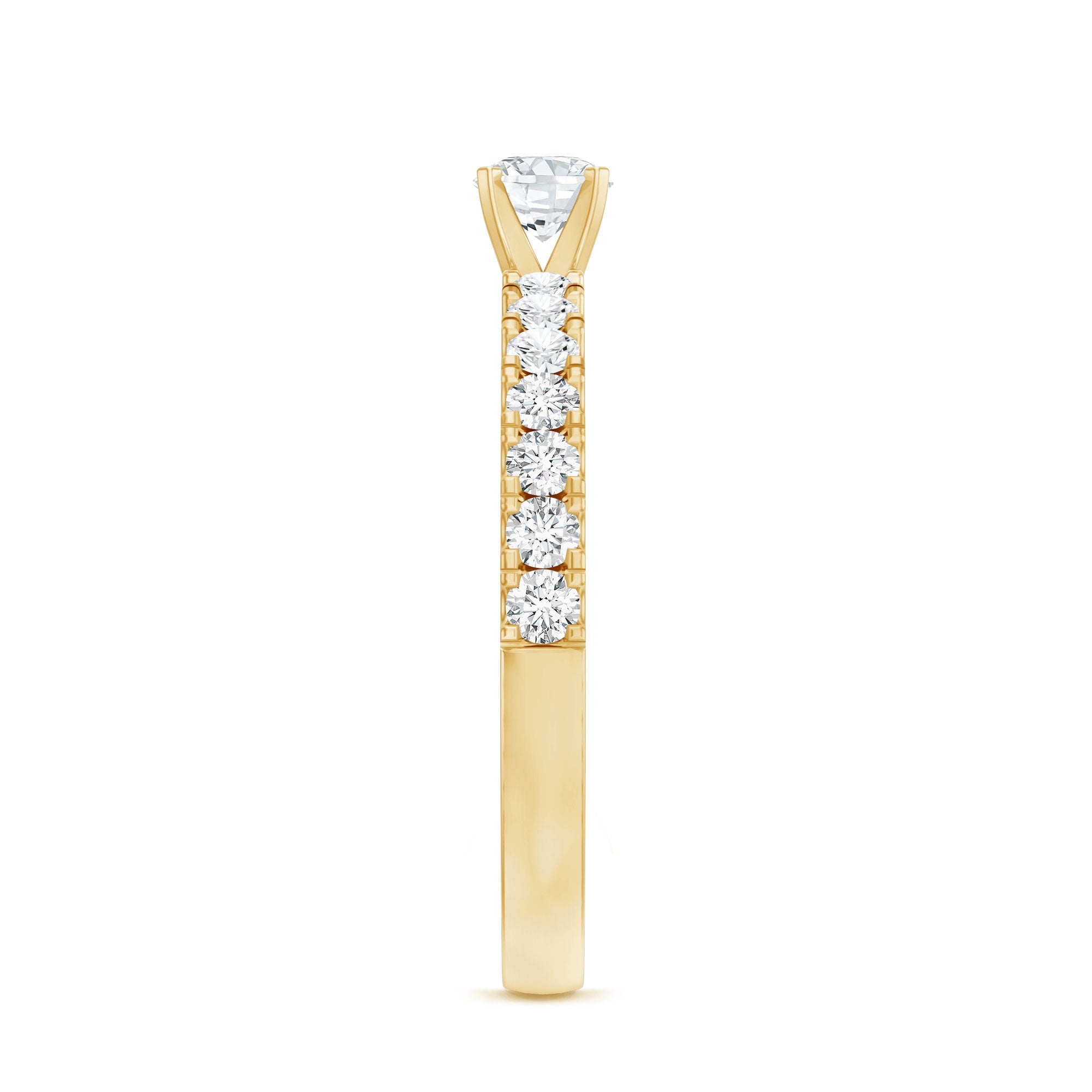 Certified Lab Grown Diamond Engagement Ring with Side Stones