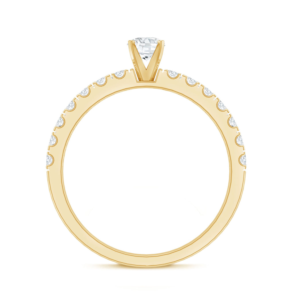 Certified Lab Grown Diamond Engagement Ring with Side Stones